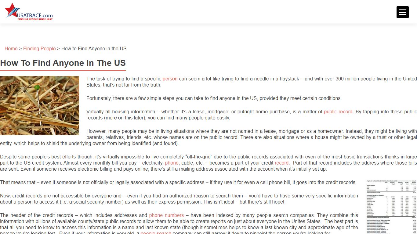 How to Find Anyone in the US - USATrace.com